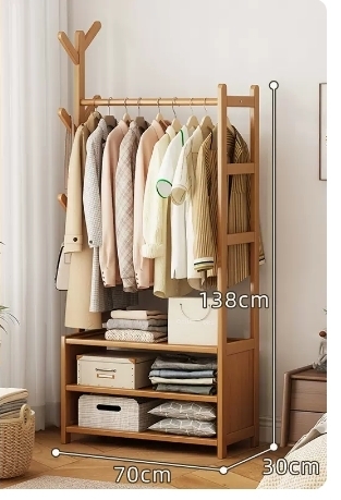 Popular fashion floor-standing coat rack (storage type-original color 70*30*138CM)