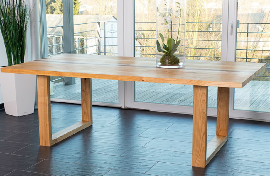 Popular simple solid wood rectangular large table (size: 200*80*75CM, desktop 5CM)