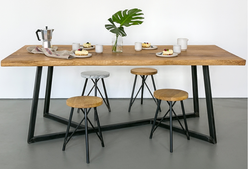 Popular simple solid wood rectangular large table (size: 180*80*75CM, desktop 5CM)
