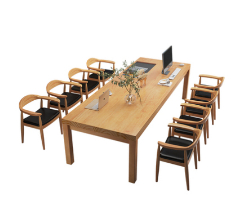 Hot style simple solid wood rectangular table (size: 240*90*75CM, thickness 5CM)