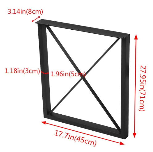 New iron table legs table bracket hardware furniture legs (black, 70*45cm)