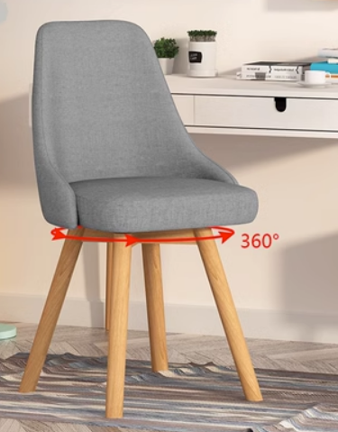 New Nordic style fashionable swivel dining chair (light gray/latex cushion) (size: 42*42*82CM)
