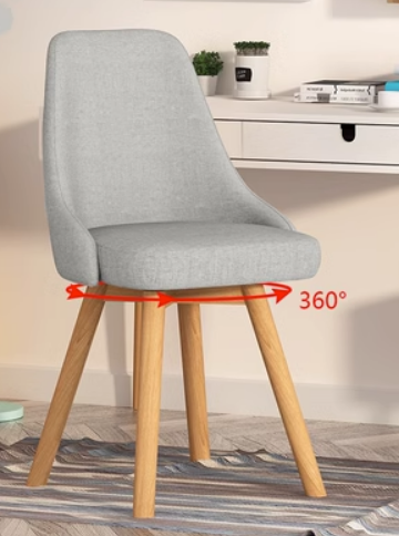 New Nordic style fashionable swivel dining chair (off-white/latex cushion) (size: 42*42*82CM)