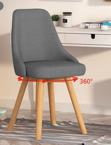 New Nordic style fashionable swivel dining chair (dark gray/latex cushion) (size: 42*42*82CM)