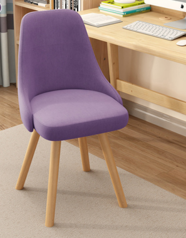 New Nordic style fashionable swivel dining chair (purple linen/latex cushion) (size: 42*42*82CM)