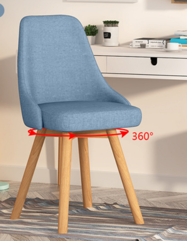 New Nordic style fashionable swivel dining chair (sky blue/latex cushion) (size: 42*42*82CM)