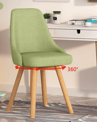 New Nordic style fashionable swivel dining chair (light green/latex cushion) (size: 42*42*82CM)