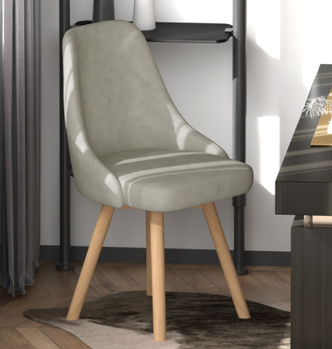 New Nordic style fashionable swivel dining chair (gray technical cloth/latex cushion) (size: 42*42*82CM)