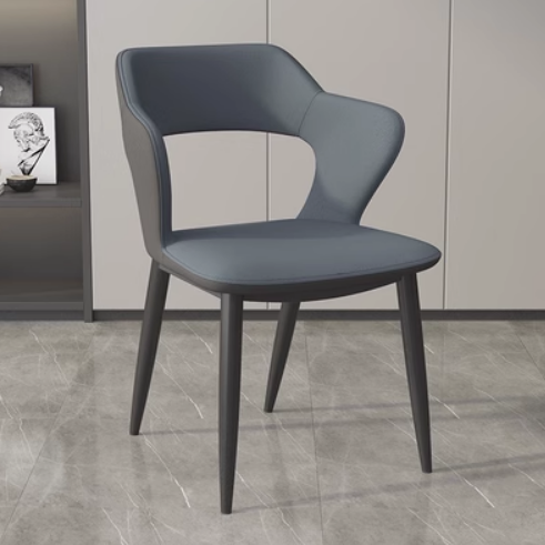 New light luxury soft-cover armchair with backrest (blue+grey/breathable wash-free technical cloth) (size: 45*78*55CM)