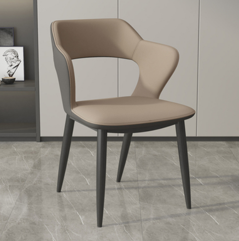 New light luxury soft-cover armchair with backrest (khaki+grey/breathable wash-free technical cloth) (size: 45*78*55CM)
