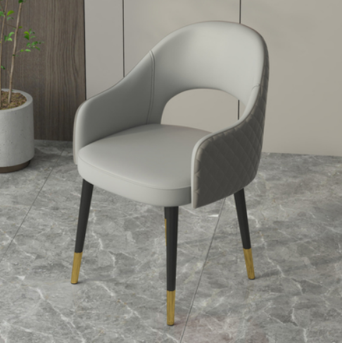 New light luxury soft-cover armchair with backrest (light gray on the front and dark gray on the back/diamond grid leather on the back) (size: 40*79CM)