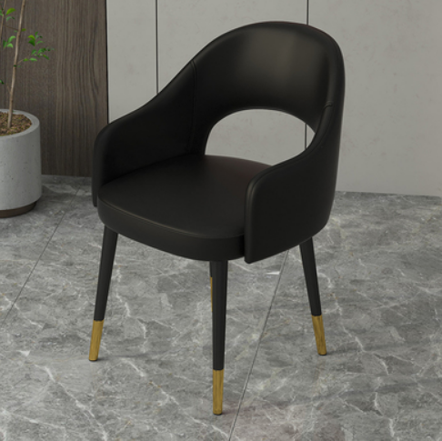 New light luxury soft backrest armchair (black/leather) (size: 40*79CM)