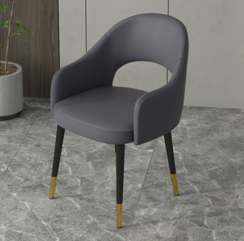 New light luxury soft backrest armchair (dark gray/leather) (size: 40*79CM)