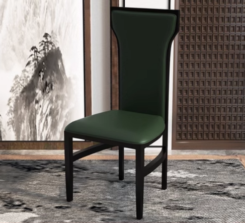 New new Chinese style backrest dining chair (green leather) (size: 42*47*102CM)