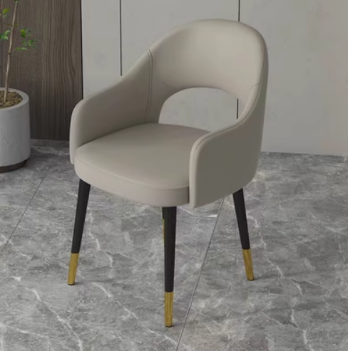 New light luxury soft-backed armchair (light gray/leather) (size: 40*79CM)