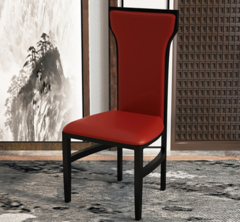 New new Chinese style backrest dining chair (red leather) (size: 42*47*102CM)