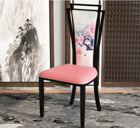 New new Chinese style backrest dining chair (leather print * full of spring colors) (size: 42*46*108CM)