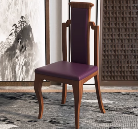 New new Chinese style backrest dining chair (purple NAPA leather) (size: 41*46*108CM)
