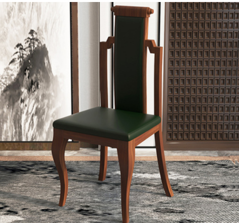 New new Chinese style backrest dining chair (green NAPA leather) (size: 41*46*108CM)