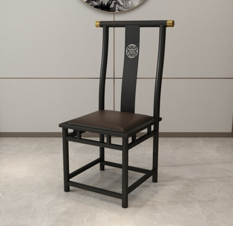 New retro style wrought iron backrest dining chair (E type * black frame * coffee color cushion) (size: 45*45*105CM)