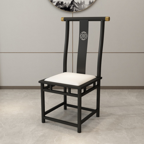 New retro style iron back dining chair (E type * black frame * white cushion) (size: 45*45*105CM)