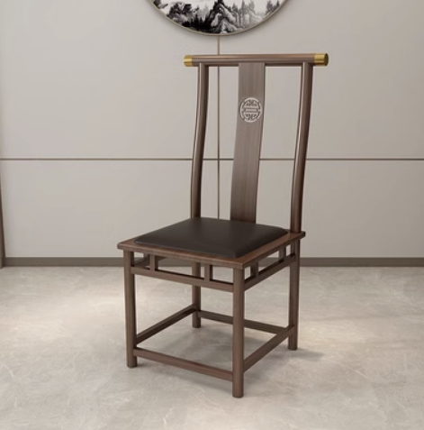 New retro style iron backrest dining chair (E type * wood grain * coffee color cushion) (size: 45*45*105CM)