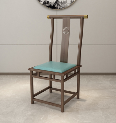 New retro style wrought iron backrest dining chair (F type *wood grain*blue cushion) (size: 45*45*105CM)