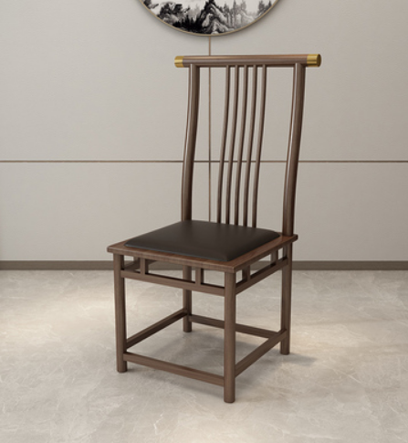 New retro style wrought iron backrest dining chair (G type * wood grain * coffee color cushion) (size: 45*45*105CM)