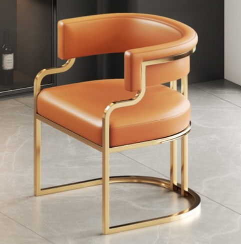 Hot selling light luxury backrest dining chair (latex model * orange) (size: 56*52*72.5*45CM)