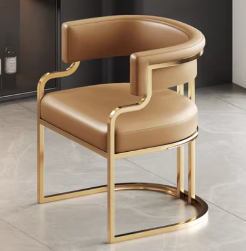 Hot selling light luxury backrest dining chair for use (latex model * light brown) (size: 56*52*72.5*45CM)