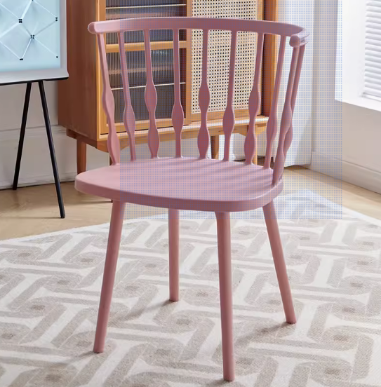 Hot selling modern simple ins plastic backrest dining chair (pink) (size: height 83CM, seat width 50CM)