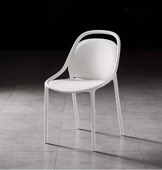 Hot selling simple thick backrest plastic dining chair (703 white) (size: 45*50*46CM)