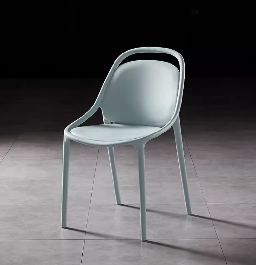 Hot selling simple thick backrest plastic dining chair (703 blue) (size: 45*50*46CM)