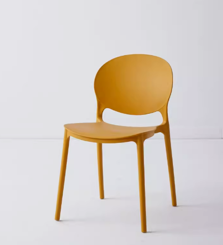 Hot Selling Nordic Fashion Plastic Backrest Dining Chair (Ginger Yellow) (Size: 43*47*78CM)