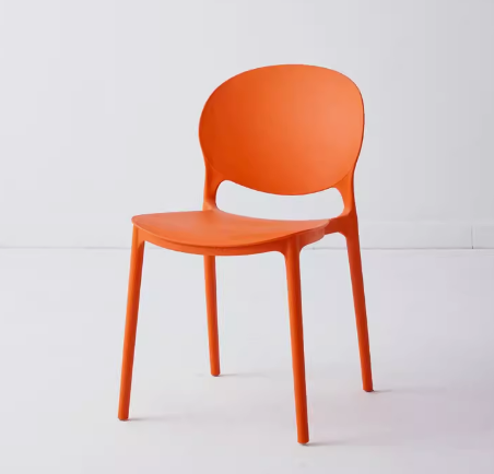 Hot selling Nordic fashionable plastic backrest dining chair (orange) (size: 43*47*78CM)
