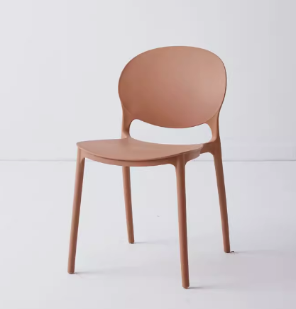 Hot Selling Nordic Fashion Plastic Backrest Dining Chair (Brown) (Size: 43*47*78CM)
