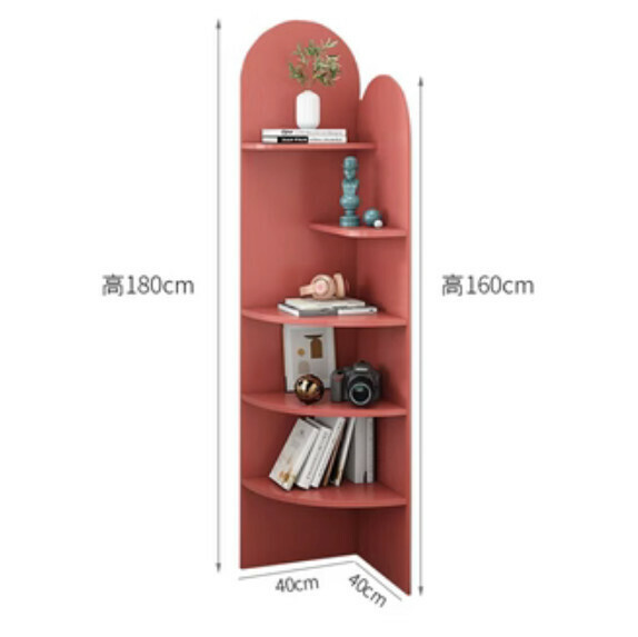 Hot selling living room corner cabinet bookcase (brick red) [length 40cm*width 40cm*height 180cm]