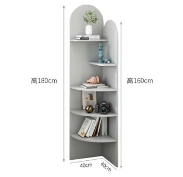 Popular living room corner cabinet bookcase (champagne gray) [length 40cm*width 40cm*height 180cm]