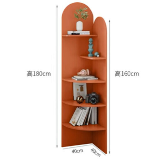Popular living room corner cabinet bookcase (orange) [length 40cm*width 40cm*height 180cm]
