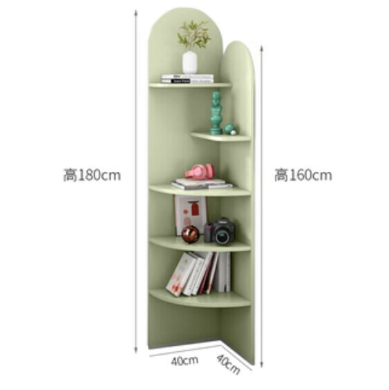 Popular living room corner cabinet bookcase (matcha green) [length 40cm*width 40cm*height 180cm]