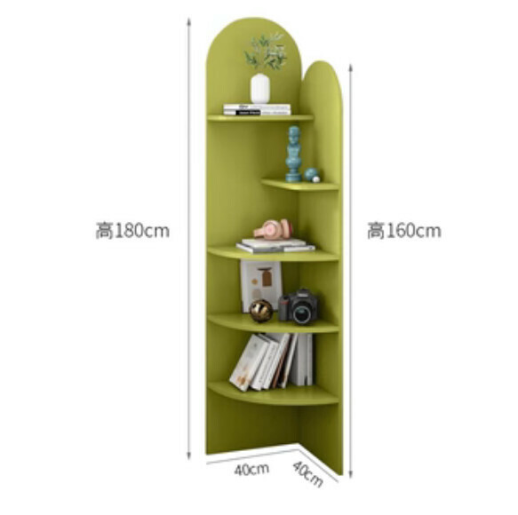 Popular living room corner cabinet bookcase (youth green) [length 40cm*width 40cm*height 180cm]