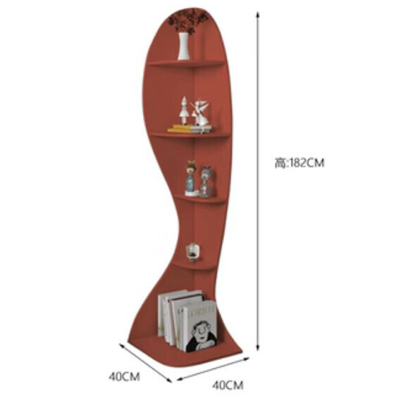 Popular living room corner cabinet bookcase (brick red) [length 40cm*width 40cm*height 182cm]