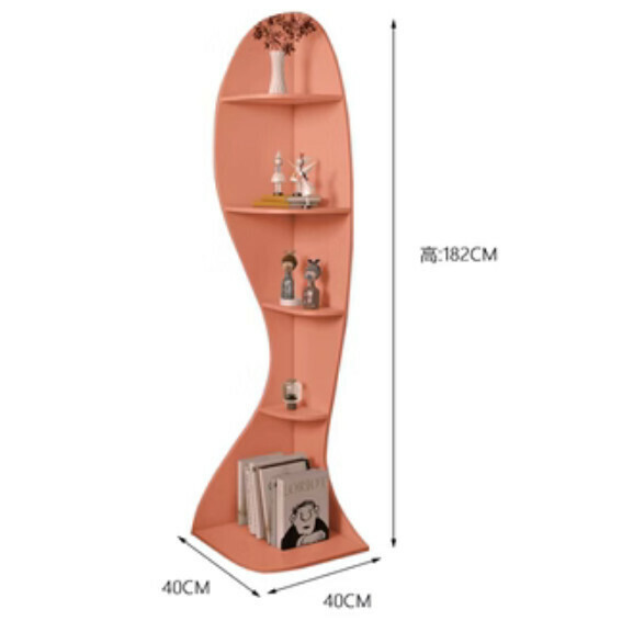 Popular living room corner cabinet bookcase (orange) [length 40cm*width 40cm*height 182cm]