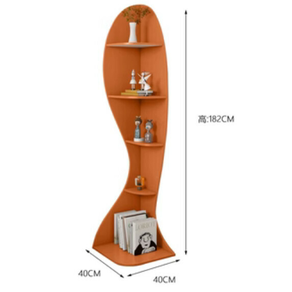 Popular living room corner cabinet bookcase (orange) [length 40cm*width 40cm*height 182cm]