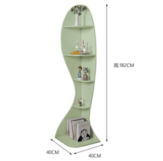 Popular living room corner cabinet bookcase (matcha green) [length 40cm*width 40cm*height 182cm]