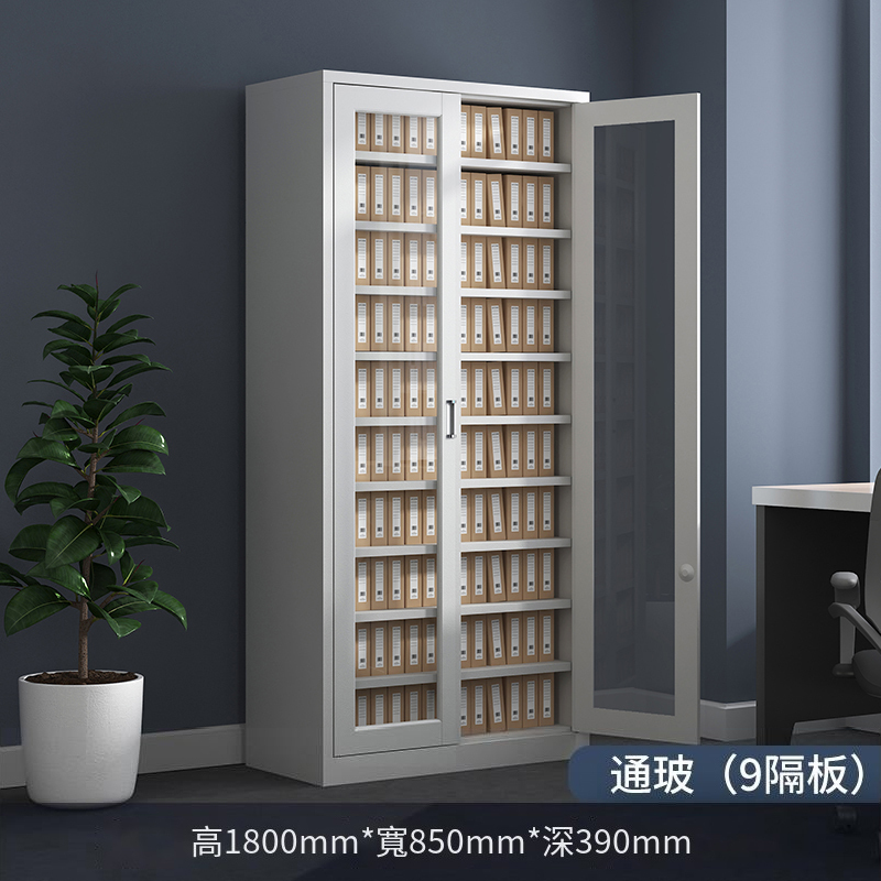爆款鐵皮收納櫃資料檔案櫃(通玻對開【九隔板】 1.0mm)