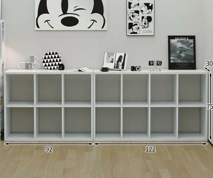 熱推簡易書櫃家用書架（【75CM組合暖白色】六格+八格）