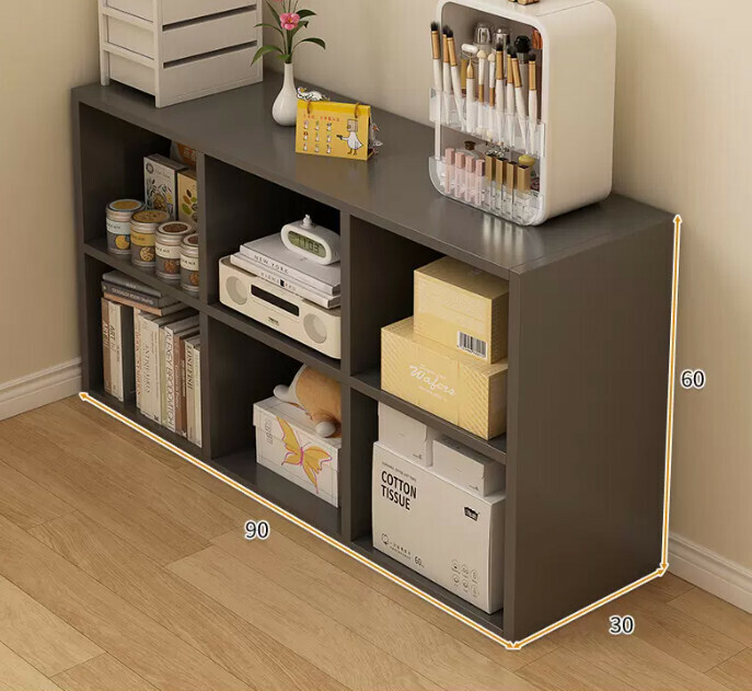 熱推學習辦公桌子L型書架（六格櫃灰色90*30*62cm）