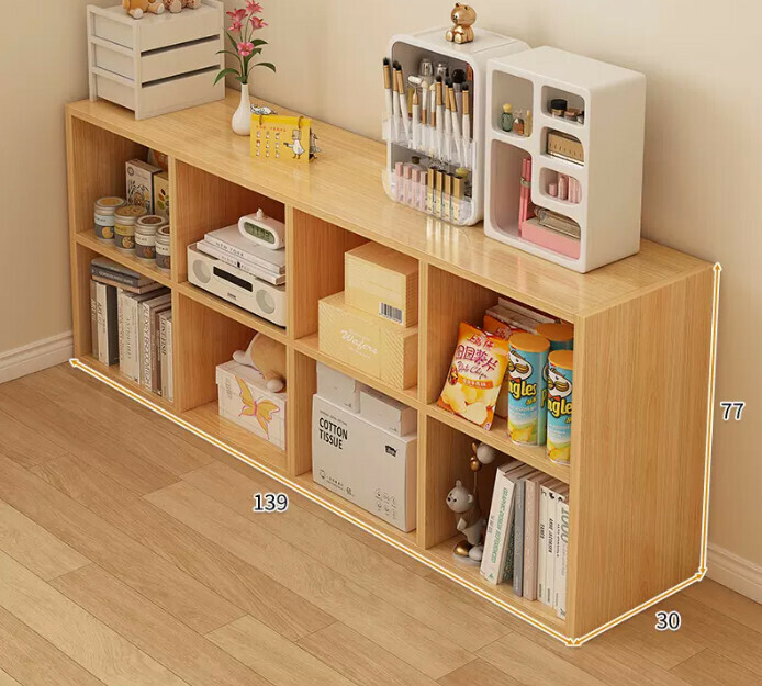 熱推學習辦公桌子L型書架（八格櫃淺胡桃色139*30*77cm）