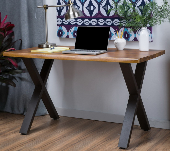 Hotly recommended Nordic style solid wood office rectangular table (size: 250*90*75CM, desktop 5CM)